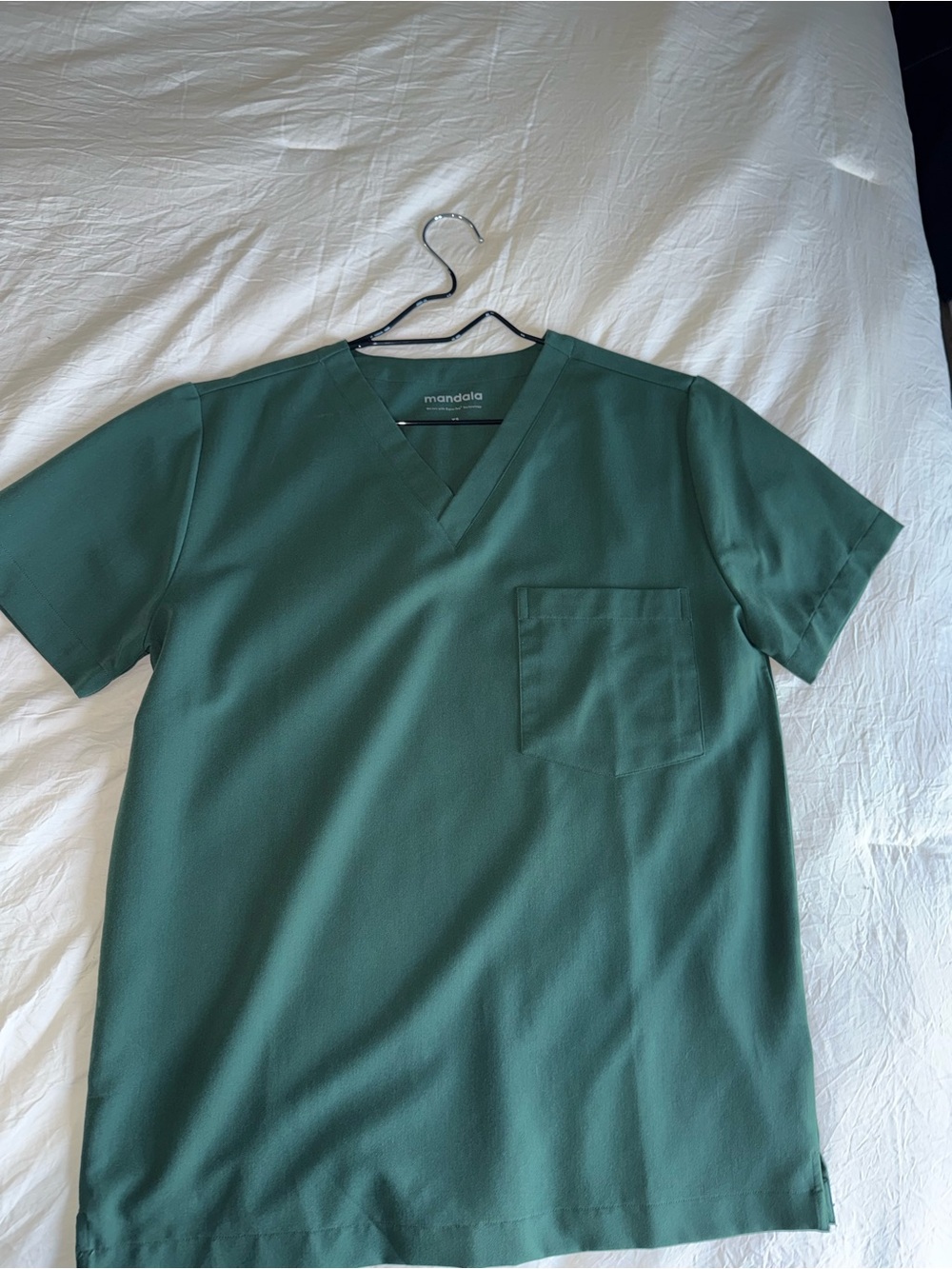 Mandala Scrubs Midnight Green Scrub Top